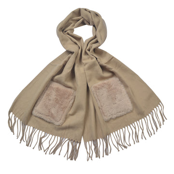 Beige Pocket Scarf