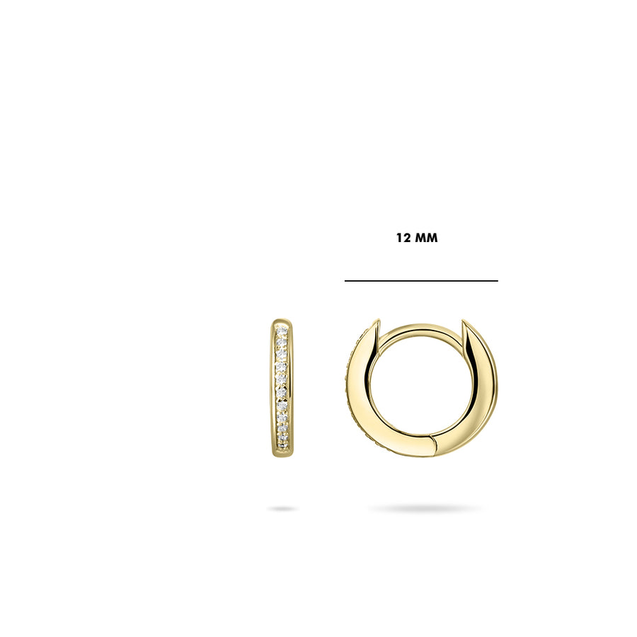 Gisser - Gold Plated Hoop Earrings 12mm