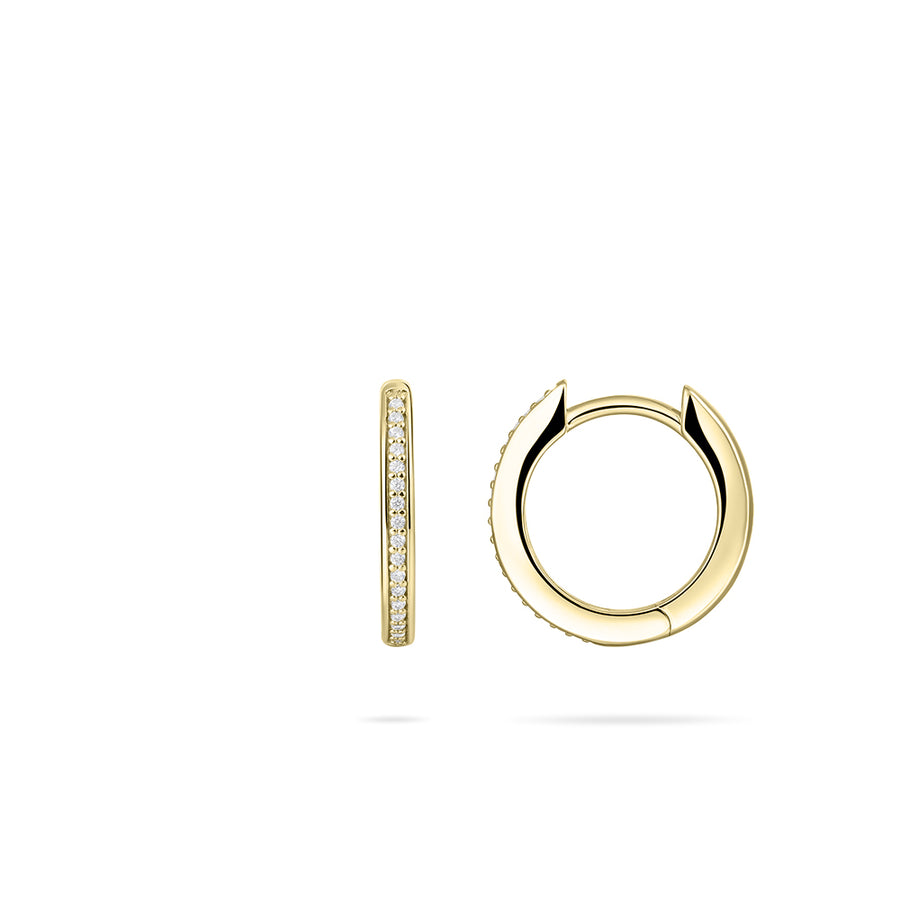 Gisser - Gold Plated Hoop Earrings 15mm