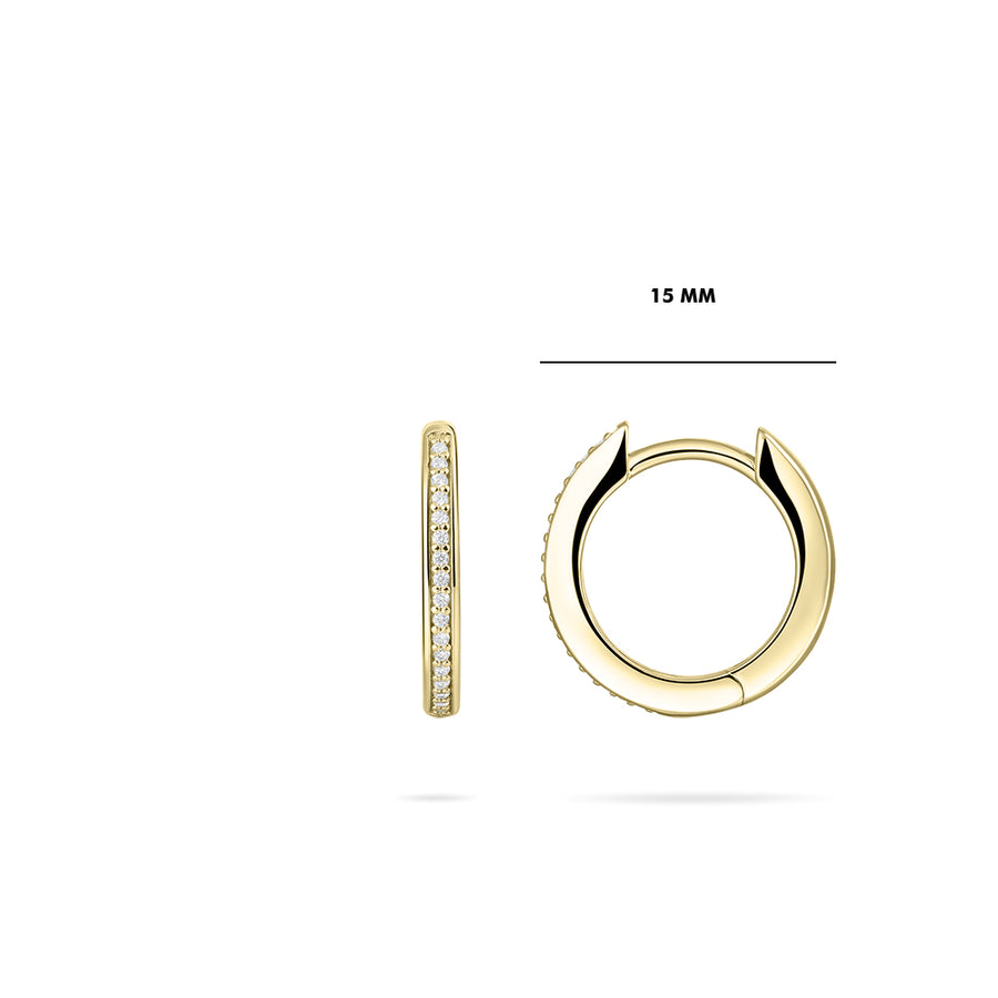 Gisser - Gold Plated Hoop Earrings 15mm