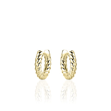 Gisser - Gold Plated Twist Hoop Earrings 13.5mm