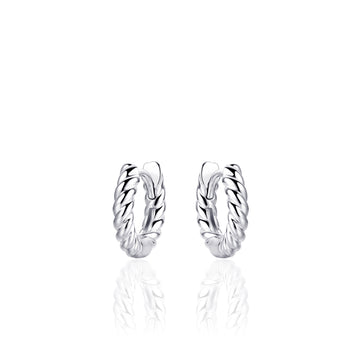 Gisser - Silver Twist Hoop Earrings 13.5mm
