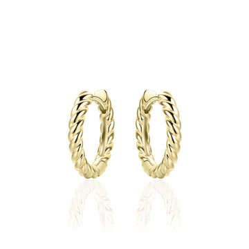 Gisser - Gold Plated Twist Hoop Earrings 18mm