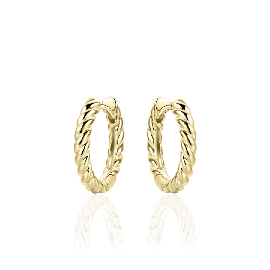 Gisser - Gold Plated Twist Hoop Earrings 18mm