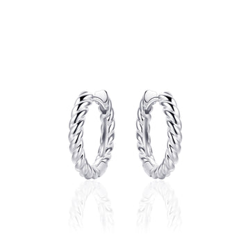 Gisser - Silver Twist Hoop Earrings 18mm