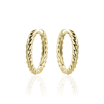 Gisser - Gold Plated Twist Hoop Earrings 22mm