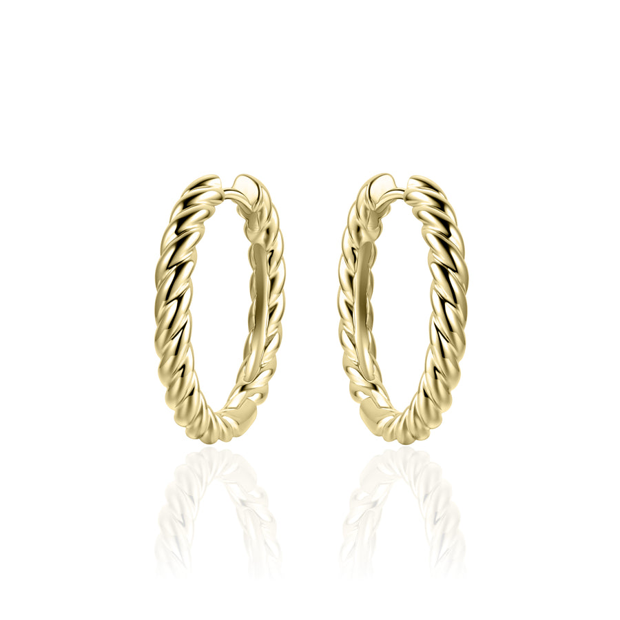 Gisser - Gold Plated Twist Hoop Earrings 22mm
