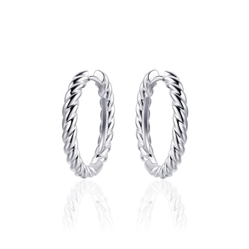 Gisser - Silver Twist Hoop Earrings 22mm