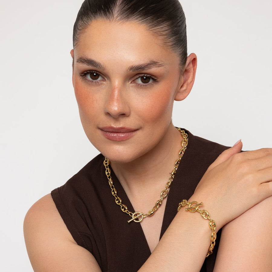 Knight & Day - Coffee Bean Chain Gold Plated Bracelet