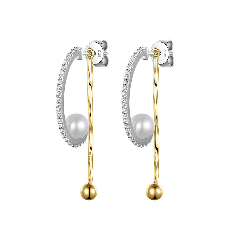 Nana Kay - Two Tone Pearl Drop Earrings