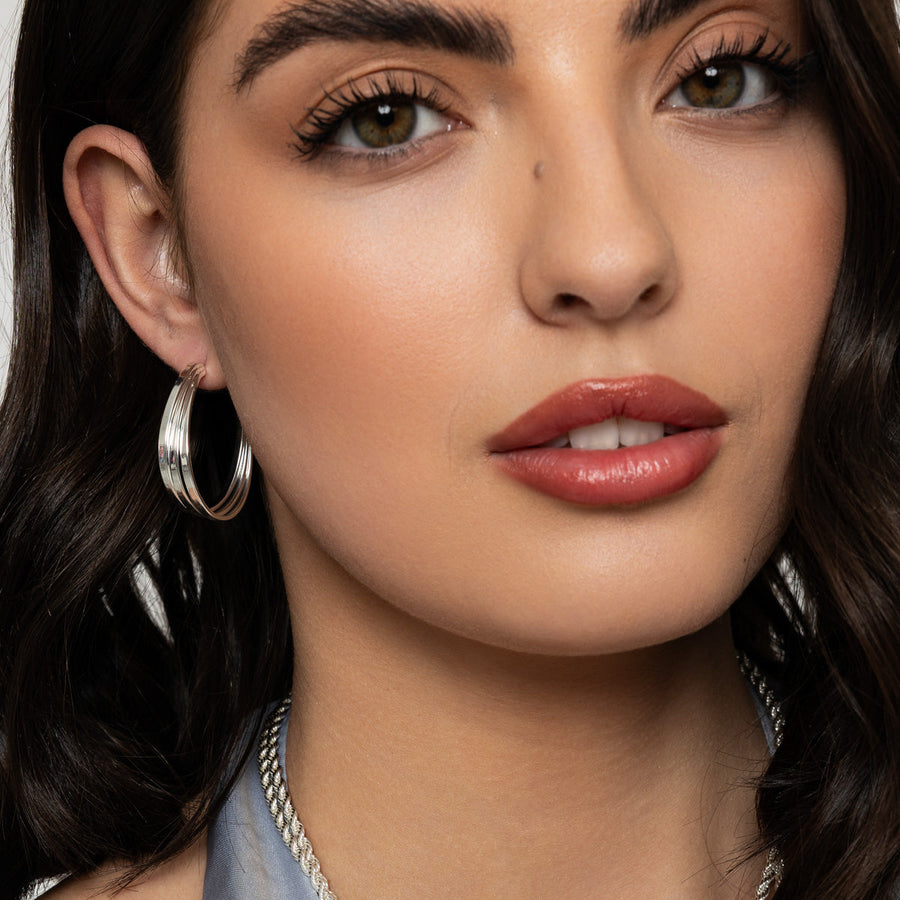 Knight & Day - Amalia Silver Hoops