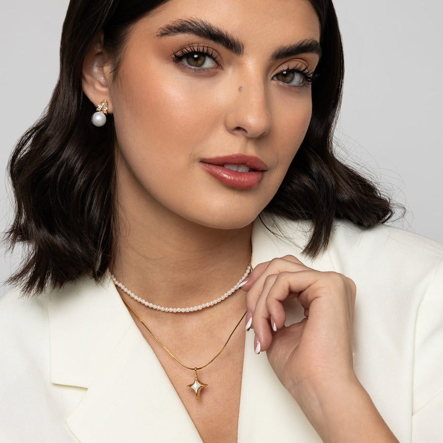 Knight & Day - Double Pearl & Gold Necklace