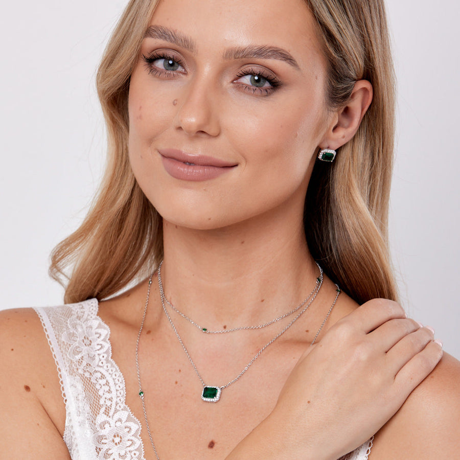 Knight & Day - Horizontal Emerald Earrings