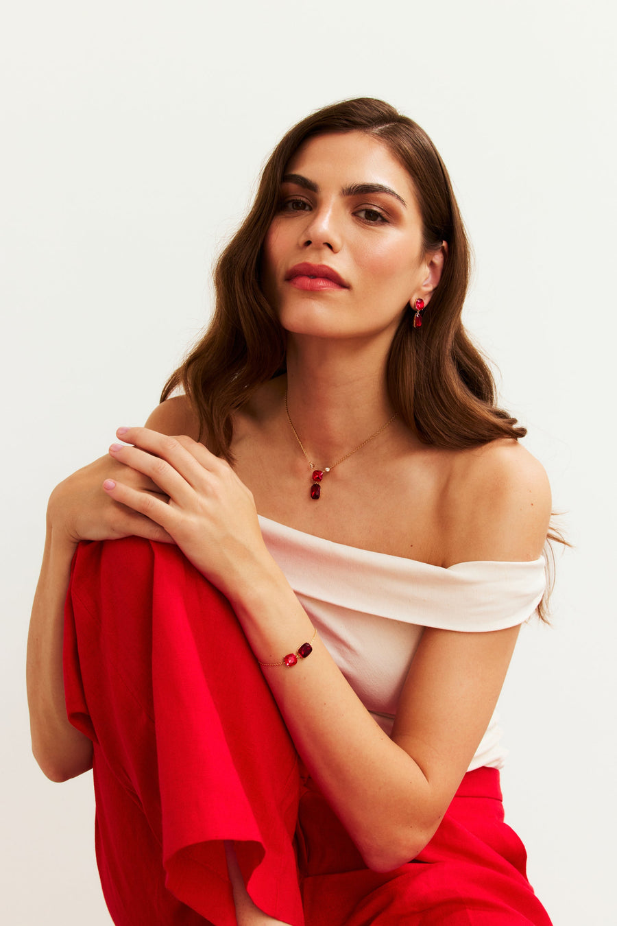 Knight & Day - Garnet Ruby Crystal Bracelet