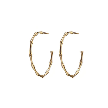 Mary-K - Gold Bamboo Hoop Earrings