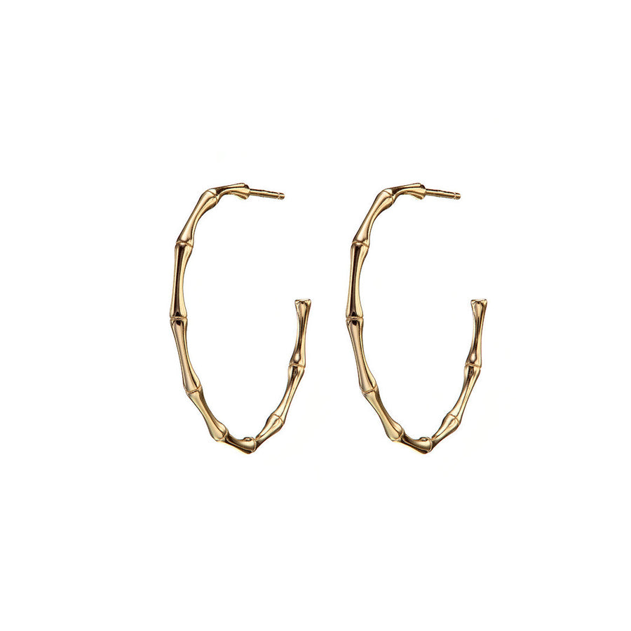Mary-K - Gold Bamboo Hoop Earrings