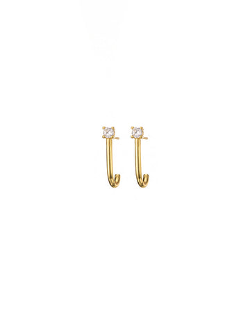 Mary-K - Gold Cz Arc Studs
