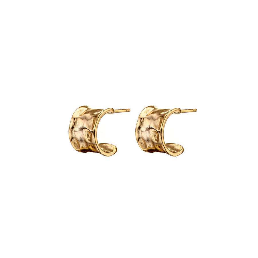 Mary-K - Gold Etruscan Hoop Earrings