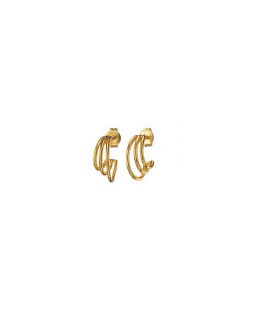 Mary-K - Gold Triple Hoop Earrings