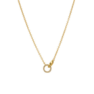 Mary-K - Gold Interlocking Pave Circle Necklace
