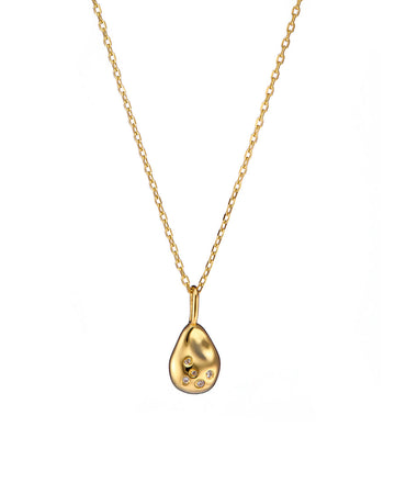Mary-K - Gold Nugget with Zircon Necklace
