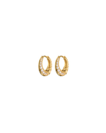Mary-K - Gold Art Deco Huggie Earrings