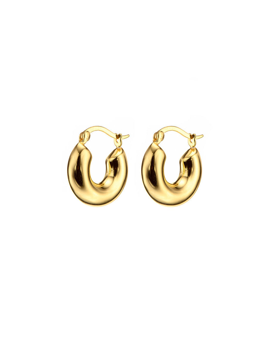 Mary-K - Gold Rounded Hoop Earrings