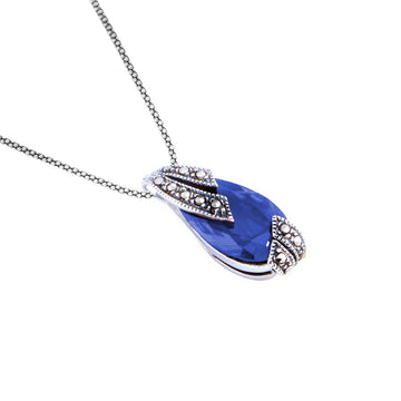 Marcasite Sapphire CZ Pendant