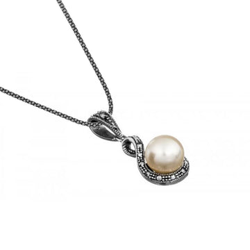 Marcasite Pearl Drop Pendant