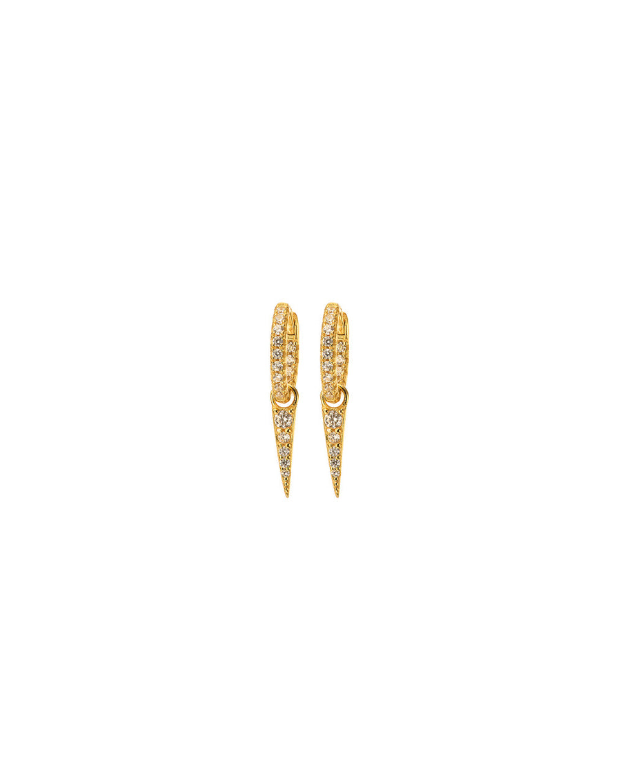 Mary-K - Gold All Pave Spike Huggie Earrings
