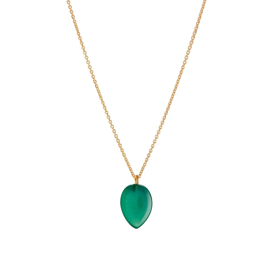 Mary-K - Gold Green Onyx Cone Necklace