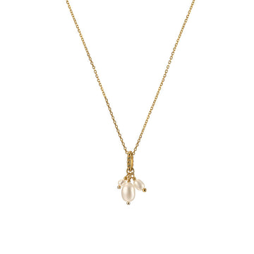 Mary-K - Gold Pearl Cluster Necklace