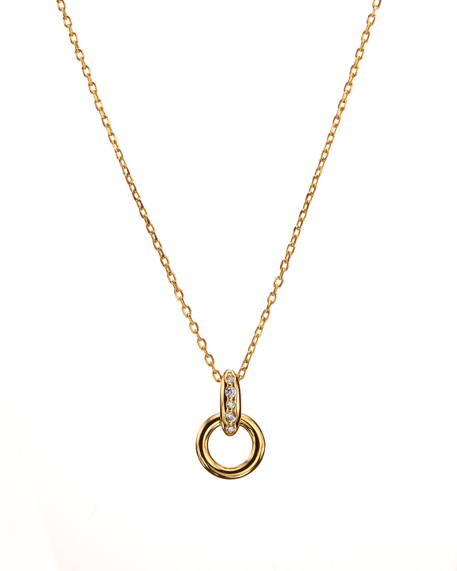 Mary-K - Gold Halo Zircon Necklace