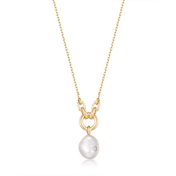 Ania Haie - Gold Pearl Sparkle Pendant Necklace