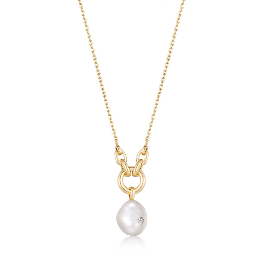 Ania Haie - Gold Pearl Sparkle Pendant Necklace