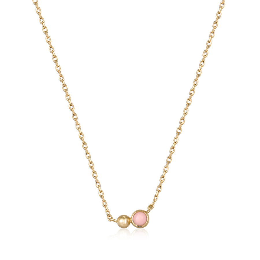 Ania Haie - Gold Orb Rose Quartz Pendant Necklace