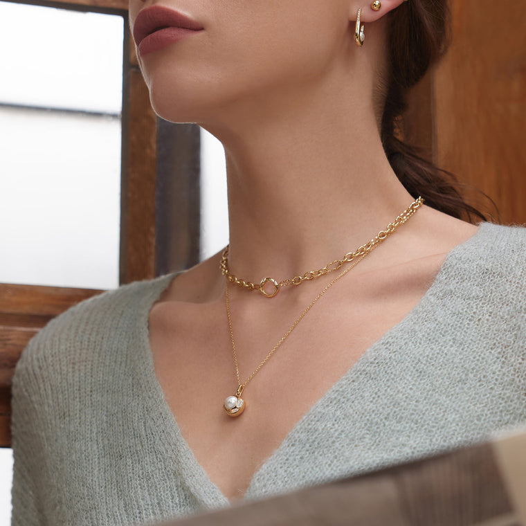 Ania Haie - Gold Pearl Sphere Pendant Necklace
