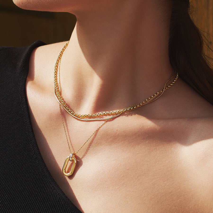 Ania Haie - Gold Oval Hoop Pendant Necklace