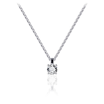 Gisser - Silver CZ Solitaire Necklace 5mm