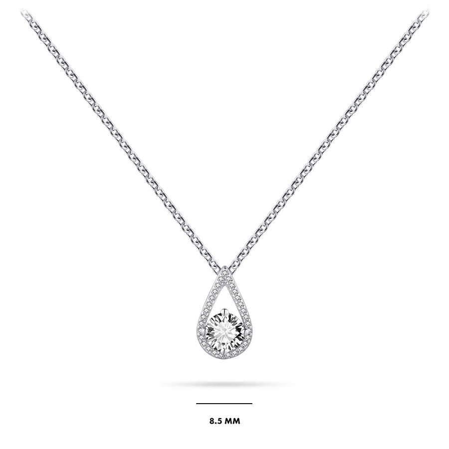 Gisser - Silver CZ Pear Drop Necklace
