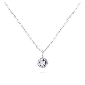 Gisser - Silver CZ Halo Necklace