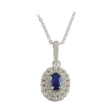 Sterling Silver Blue CZ Pendant