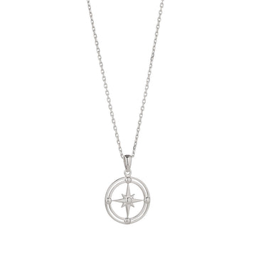 Sterling Silver Compass Necklace