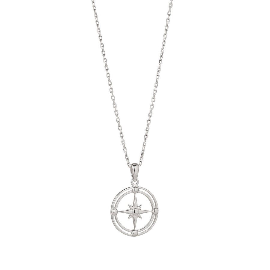 Sterling Silver Compass Necklace