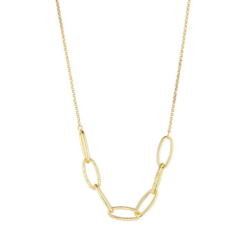 Sterling Silver Gold Plated Oval Link Chain Necklace