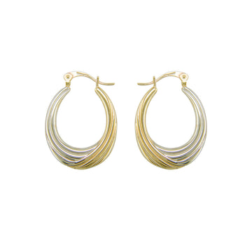 9ct Gold Pattern Creole Earrings