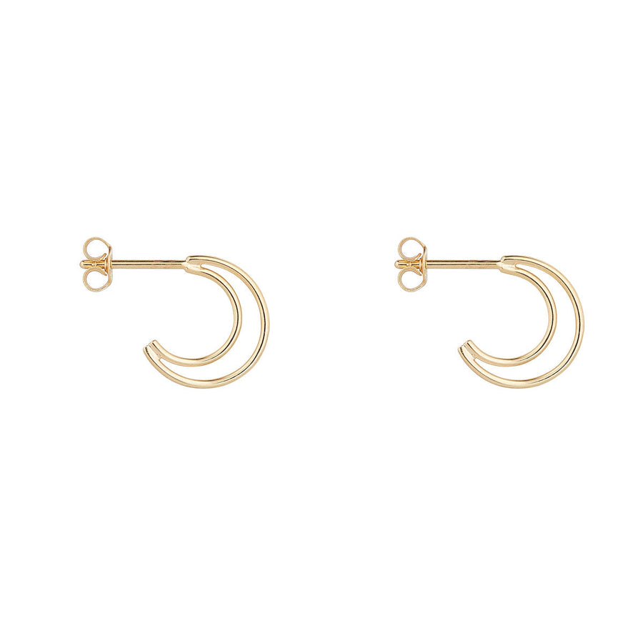 9ct Gold Moon Half Hoop Earrings