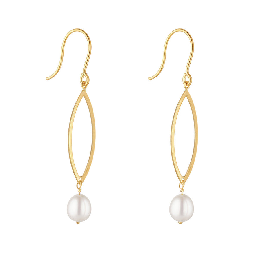 9ct Yellow Gold Pearl Drop Earrings