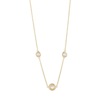 9ct Gold Three CZ Necklace