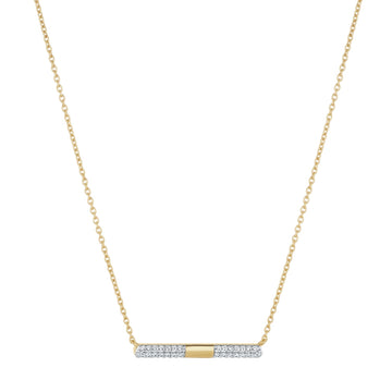 9ct Gold Cz Bar Necklace